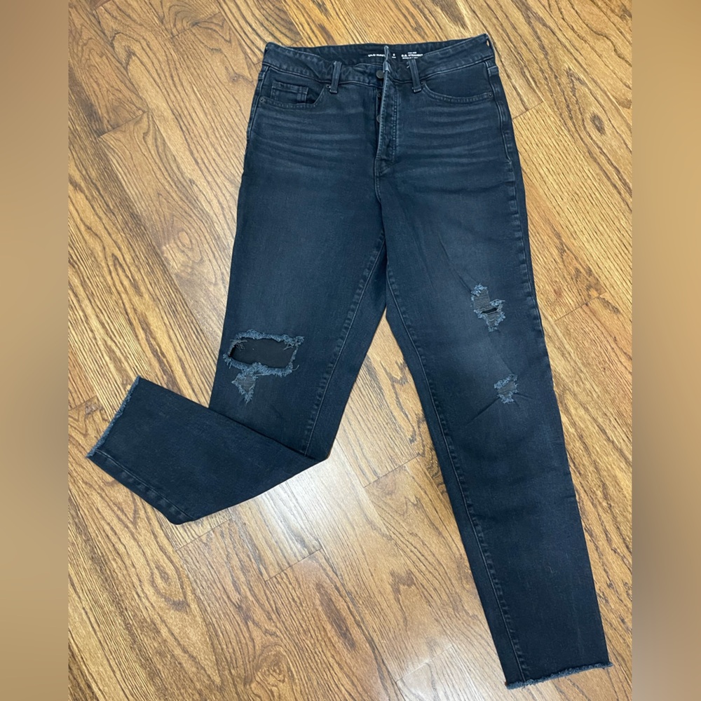 Old Navy 8 Tall High-Rise O.G. Straight Women's Black Skinny Jeans